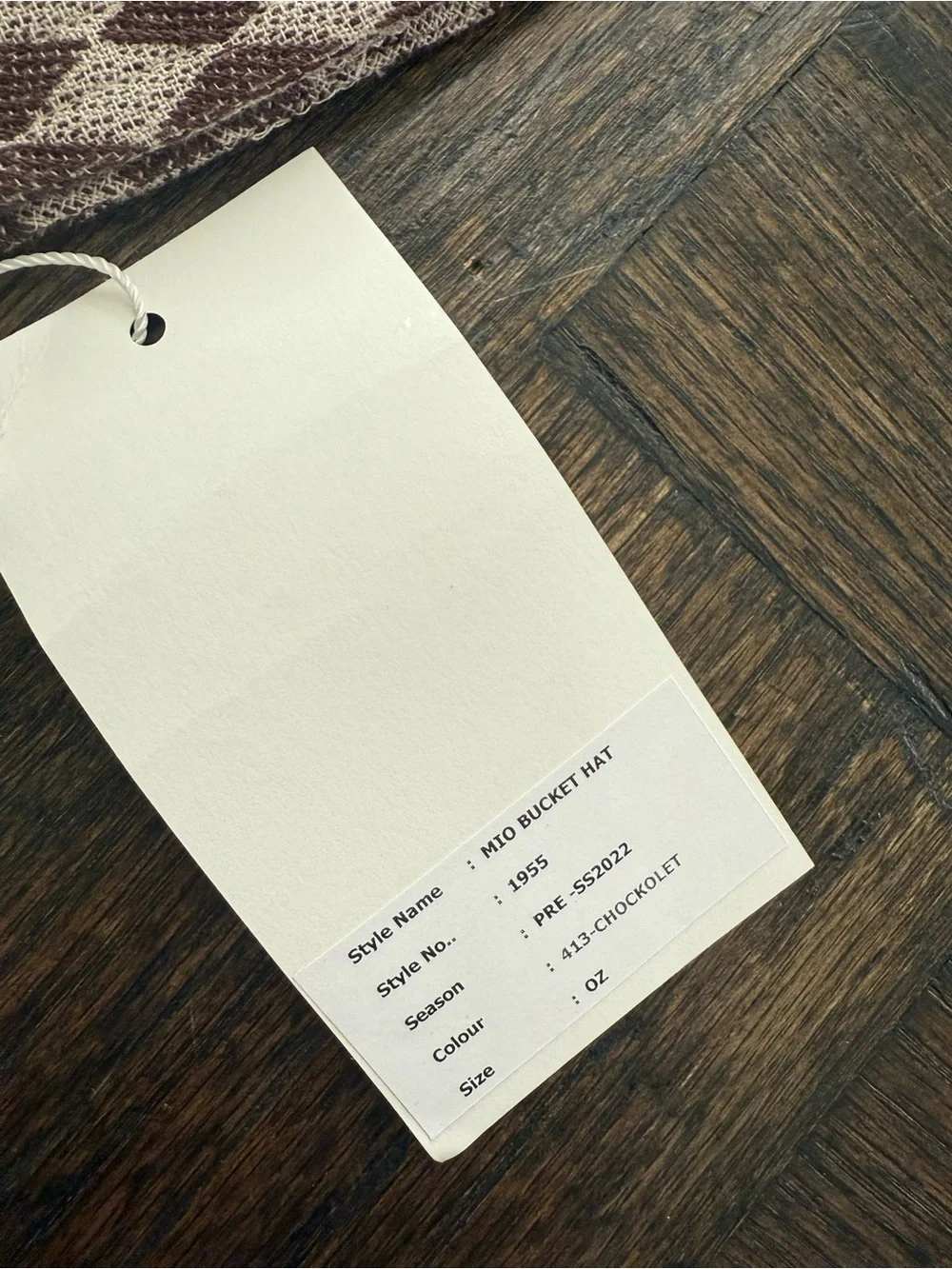 NWT Summery Copenhagen - Checkerboard Bucket Hat in Burgundy and Cream